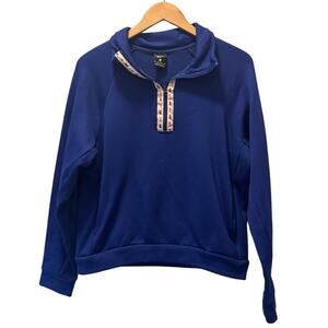 Nike Womens Royal Blue Fleece Stretch Long Sleeve 1/4 Zip Pullover Jackets Sz XS
